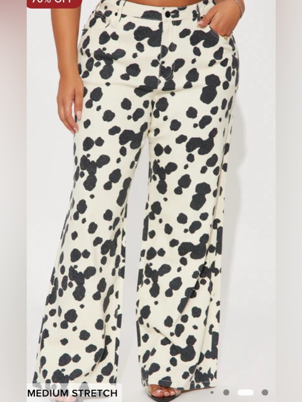 Wide Leg Cow Print jeans